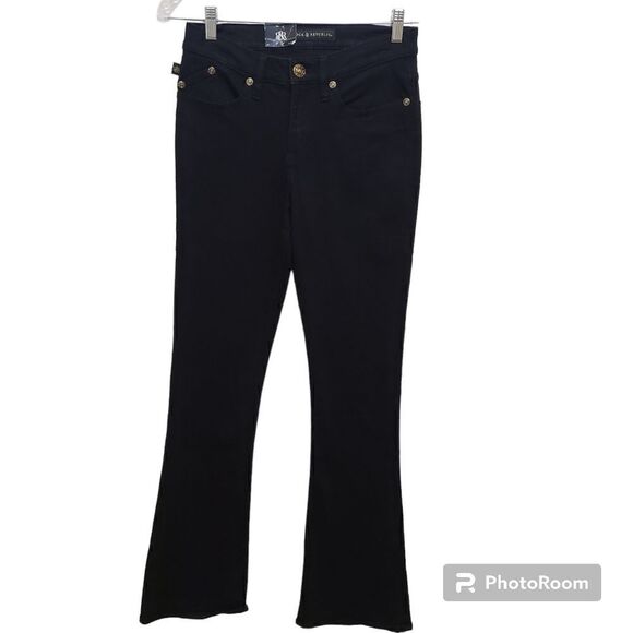 Rock & Republic Women's Jeans  Boot cut Dark Wash Stretchy Bling Pockets Sz 6 - Picture 4 of 14